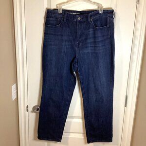 Talbots Women's Flawless High Waist Modern Ankle Blue Jeans Size 14 Straight Leg